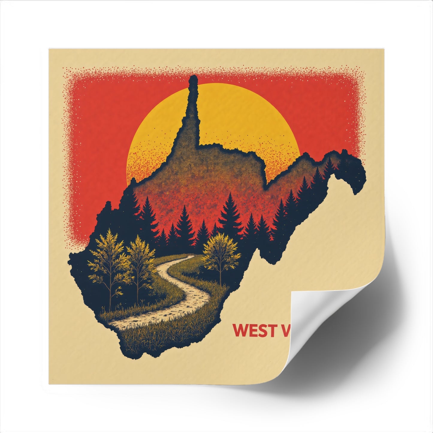 WV "Summer Whisper" Square Indoor/Outdoor sticker-Nicodemus Studios