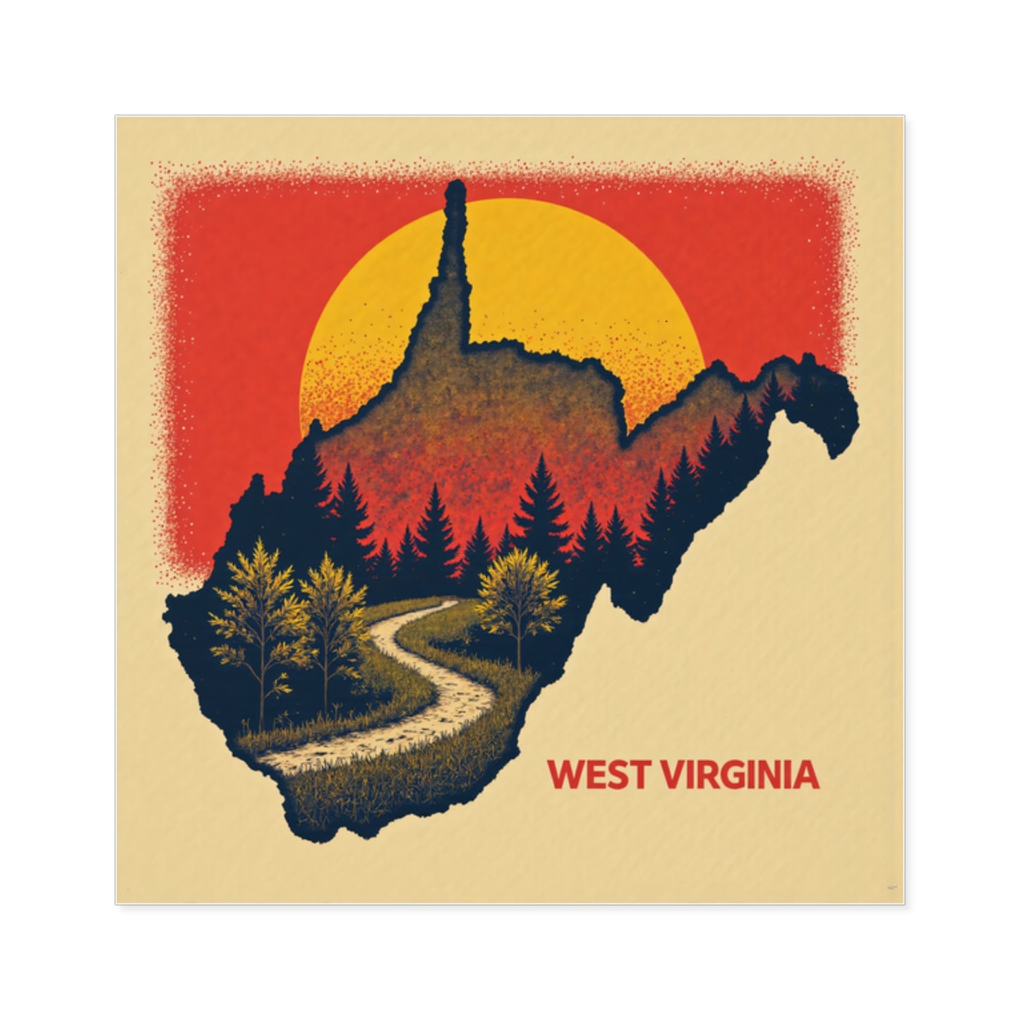 WV "Summer Whisper" Square Indoor/Outdoor sticker-Nicodemus Studios
