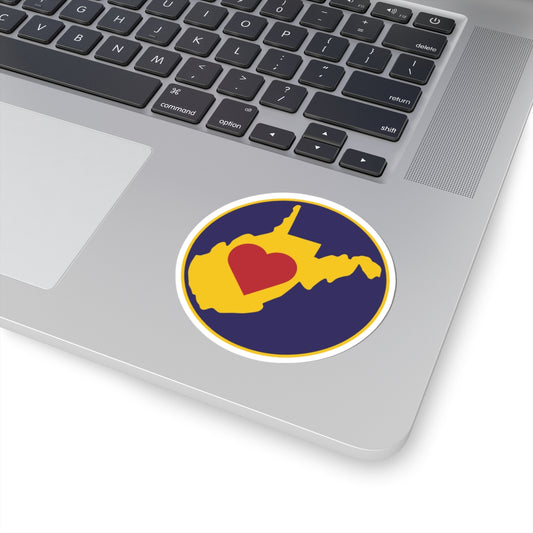 Kiss-Cut Stickers | Heart WV Classic Navy & Yellow