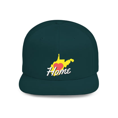 Flat Bill Snapback Hat | West Virginia Home Love-Dark Colors