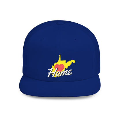 Flat Bill Snapback Hat | West Virginia Home Love-Dark Colors