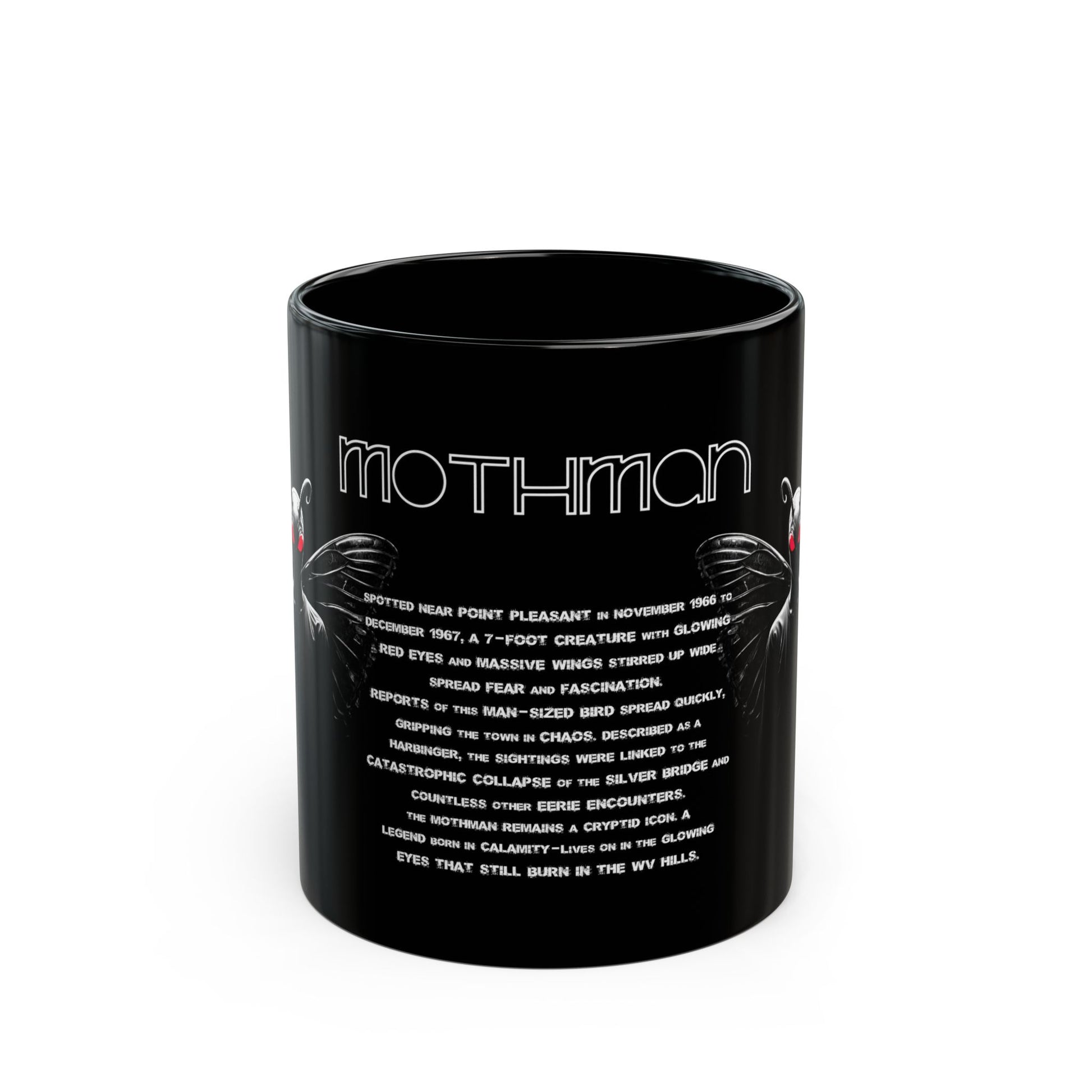 11oz & 15oz Black Coffee Cup | Mothman-11oz-Nicodemus Studios