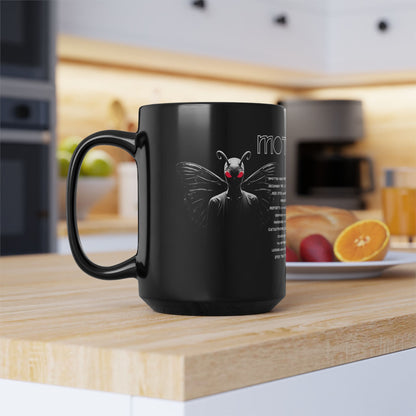 11oz & 15oz Black Coffee Cup | Mothman-Nicodemus Studios