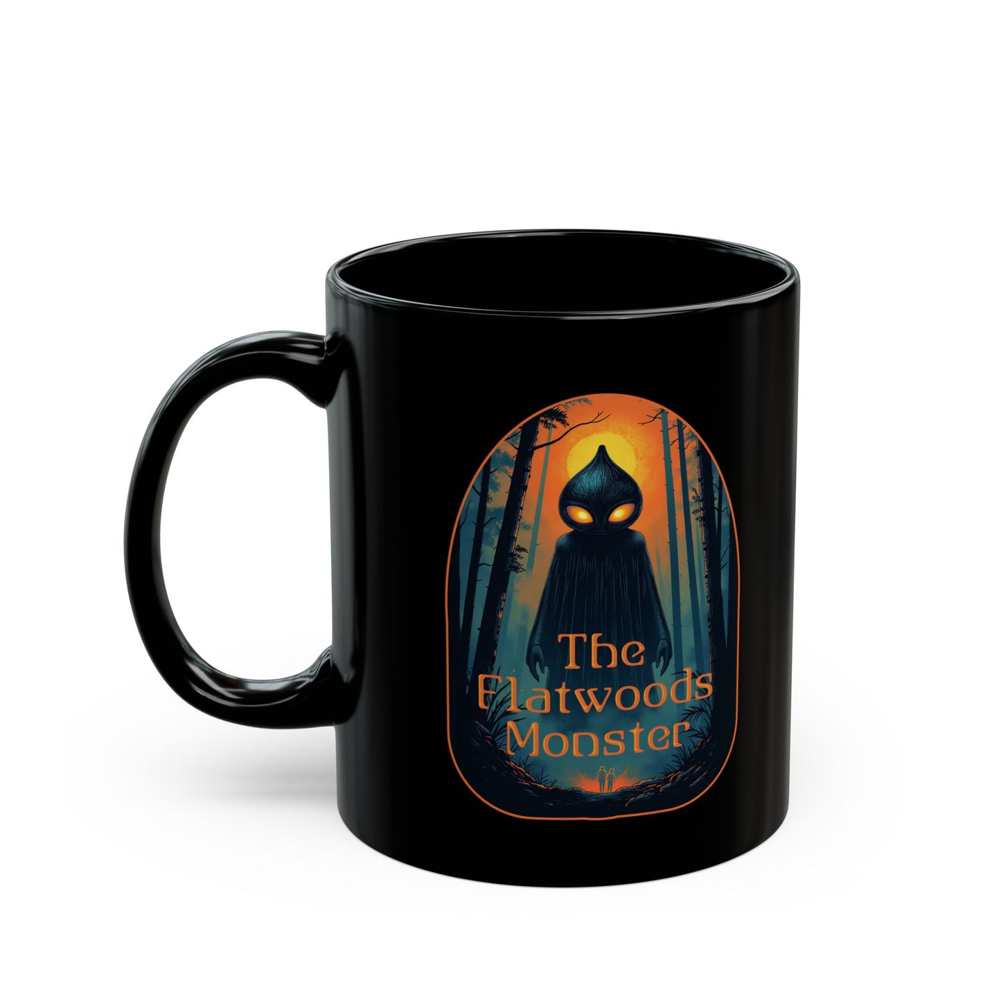 11oz & 15oz Black Coffee Cup | Vintage The Flatwoods Monster-Nicodemus Studios