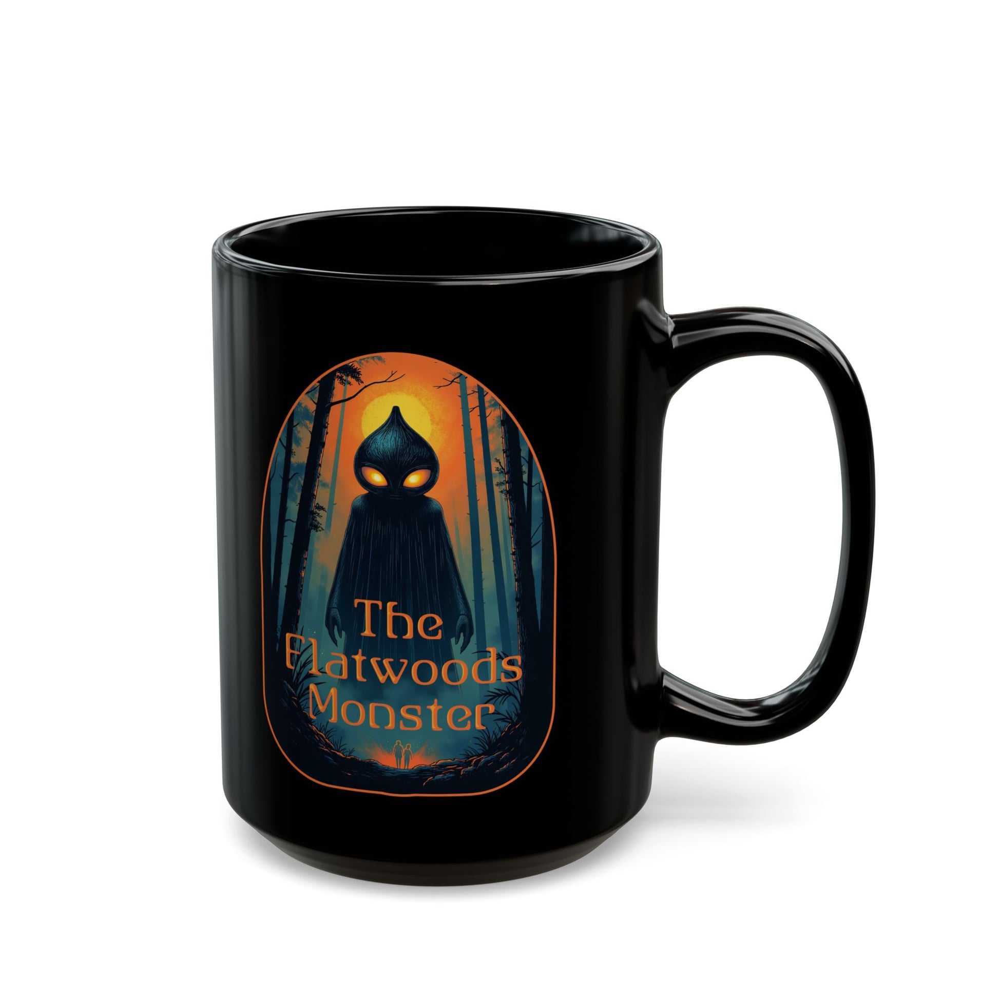 11oz & 15oz Black Coffee Cup | Vintage The Flatwoods Monster-Nicodemus Studios