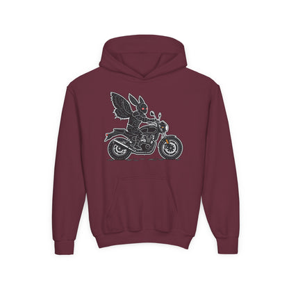 Cozy Youth Hoodie | Biker Mothman