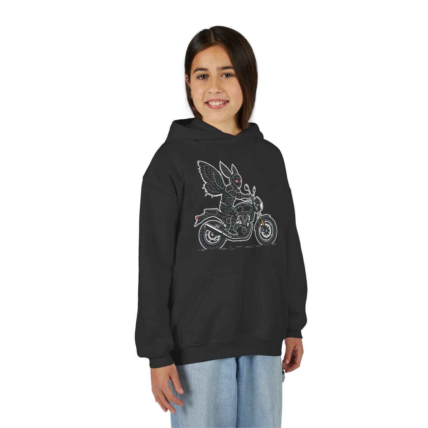 Cozy Youth Hoodie | Biker Mothman