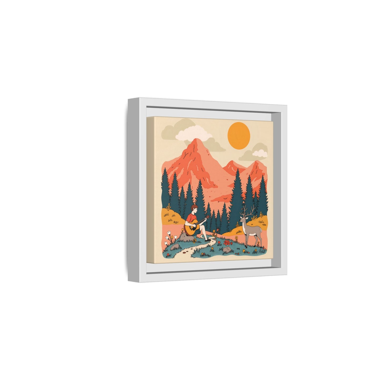 "Fawn Melody 03" Framed Canvas Art Print Canvas