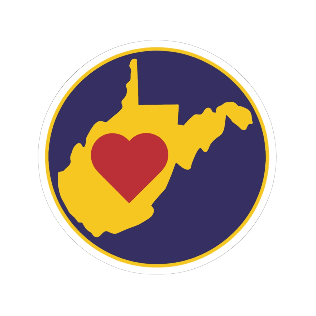 Kiss-Cut Stickers | Heart WV Classic Navy & Yellow