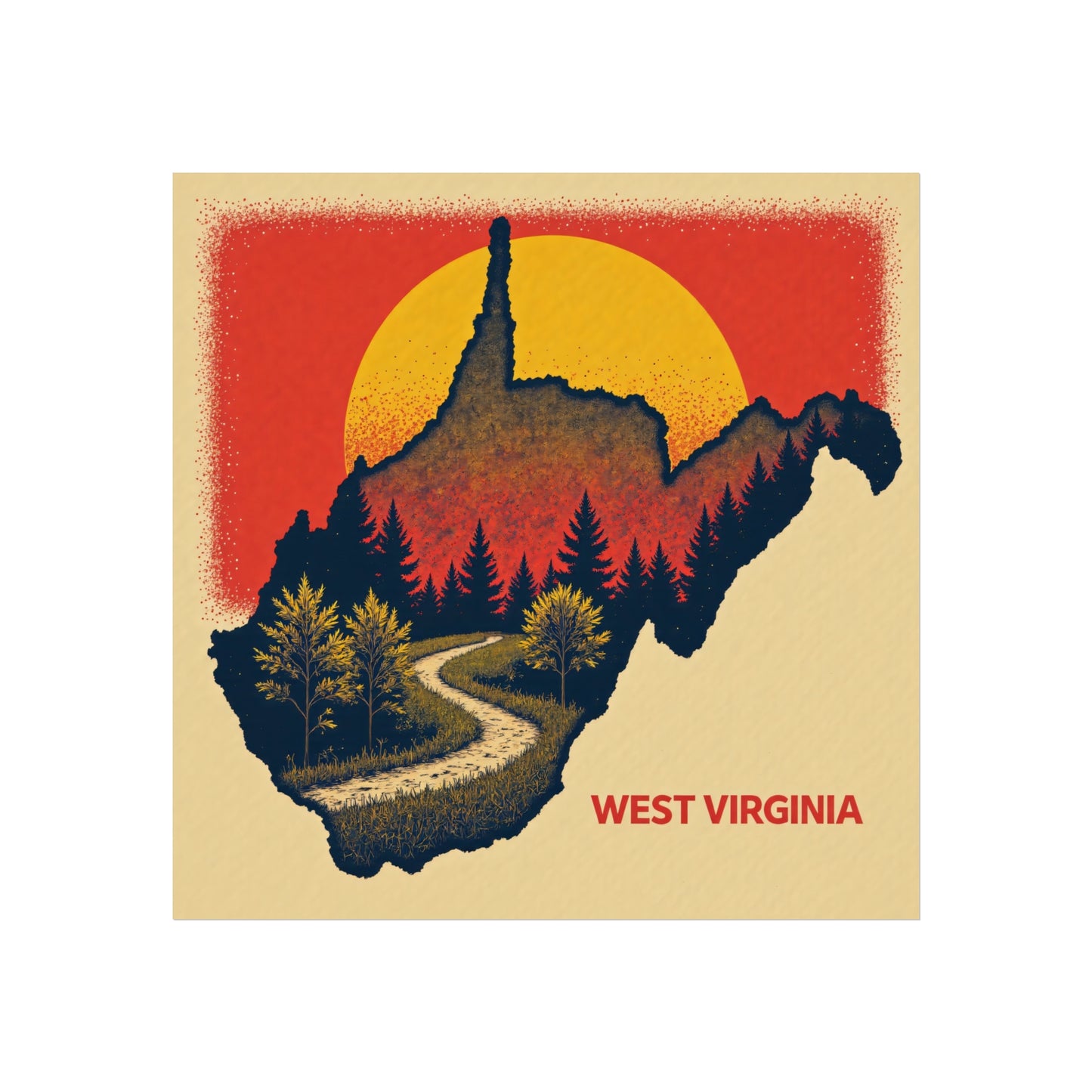 West Virginia "Summer Whispers" Vintage Fine Art Poster - West Virginia Scenic Wall Art