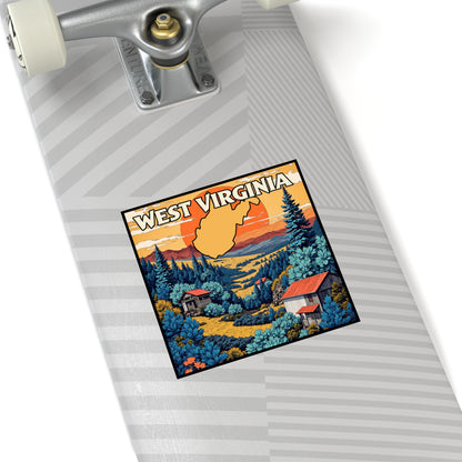 WV "Golden Summer" Square Indoor/Outdoor sticker-Nicodemus Studios