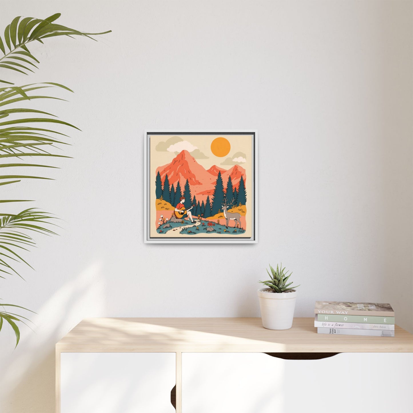 "Fawn Melody 03" Framed Canvas Art Print Canvas