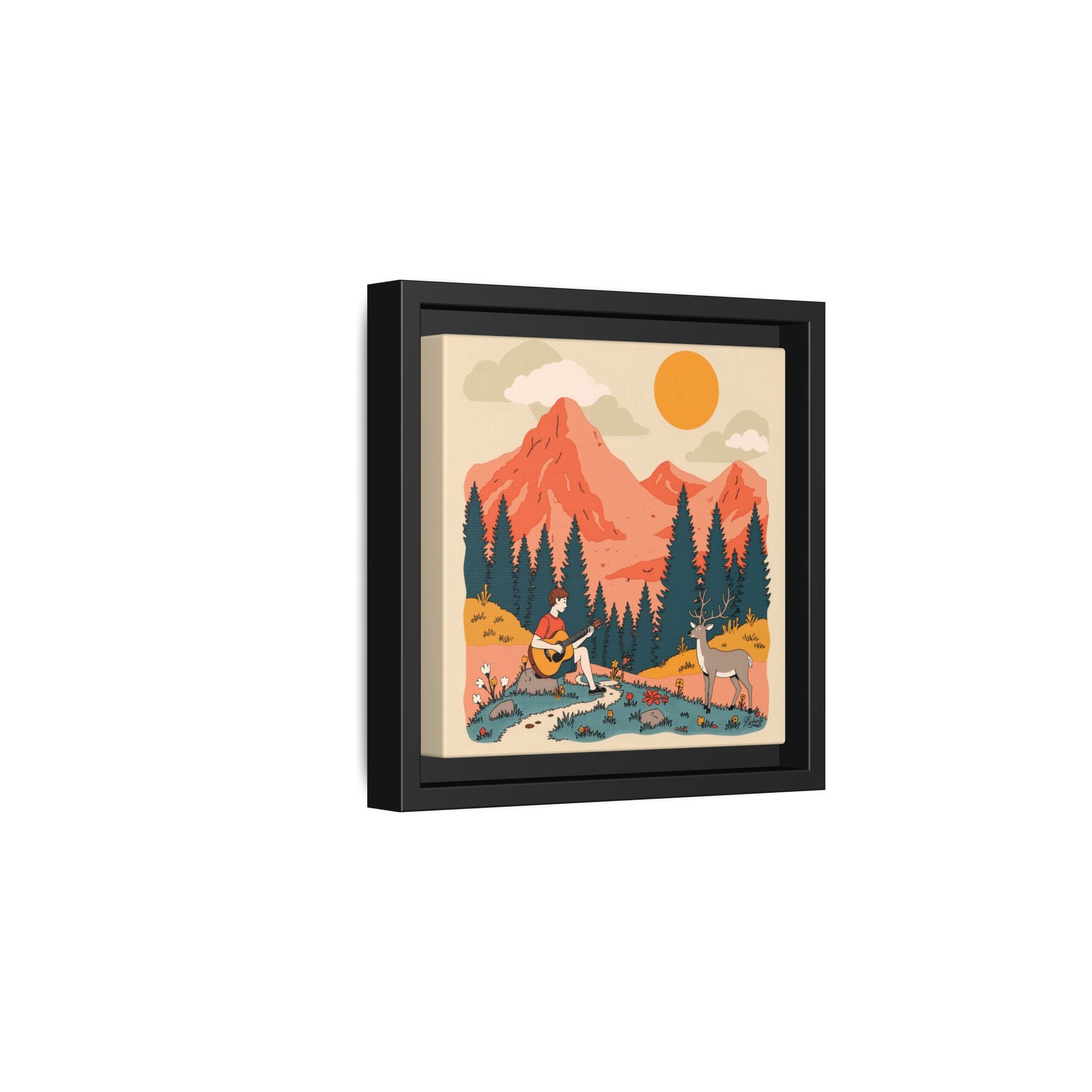 "Fawn Melody 03" Framed Canvas Art Print Canvas