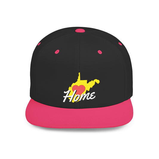 Flat Bill Snapback Hat | West Virginia Home Love-Dark Colors