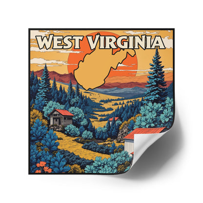WV "Golden Summer" Square Indoor/Outdoor sticker-Nicodemus Studios