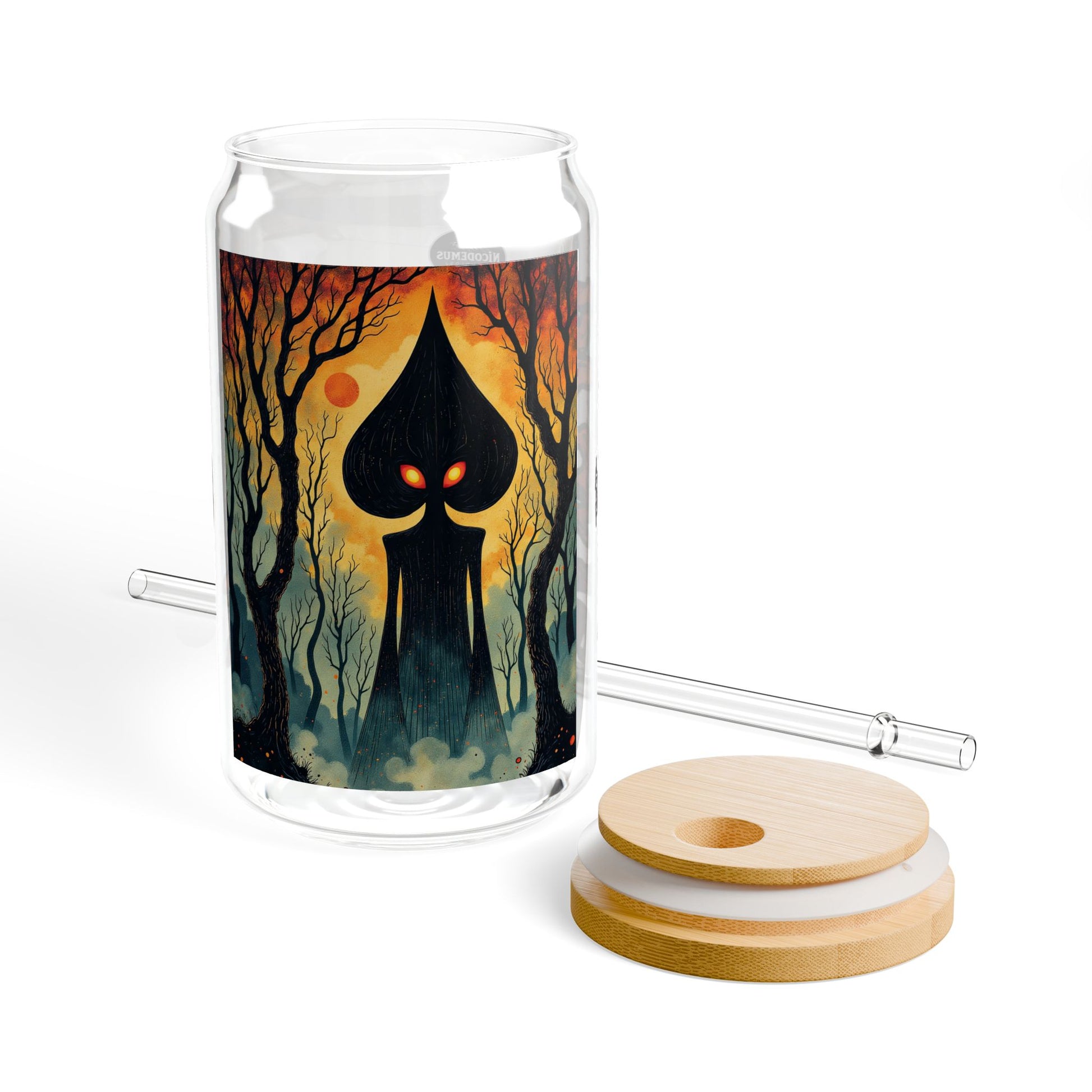 16oz Eco-Friendly Sipper Glass | Braxie The Flatwoods Monster-Nicodemus Studios