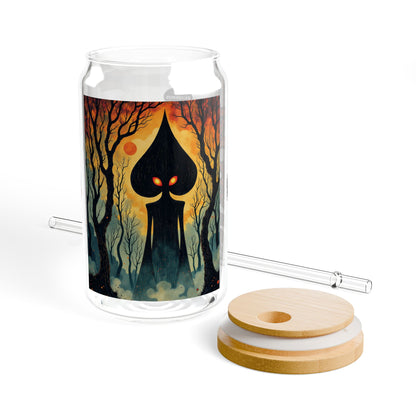 16oz Eco-Friendly Sipper Glass | Braxie The Flatwoods Monster-Nicodemus Studios