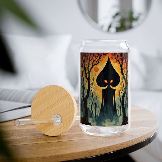 16oz Eco-Friendly Sipper Glass | Braxie The Flatwoods Monster-With lid and straw-16oz-Nicodemus Studios