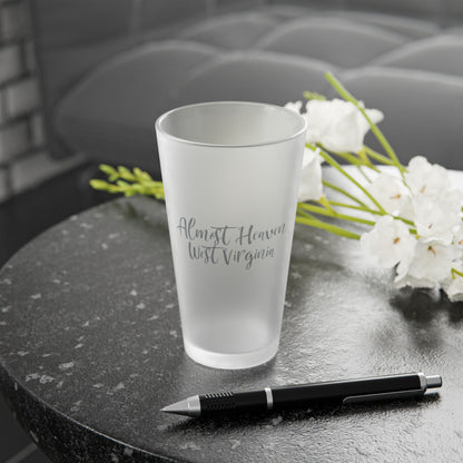 16oz Frosted Pint Glass | "Almost Heaven" West Virginia-Nicodemus Studios