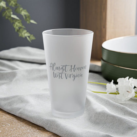 16oz Frosted Pint Glass | "Almost Heaven" West Virginia-Nicodemus Studios