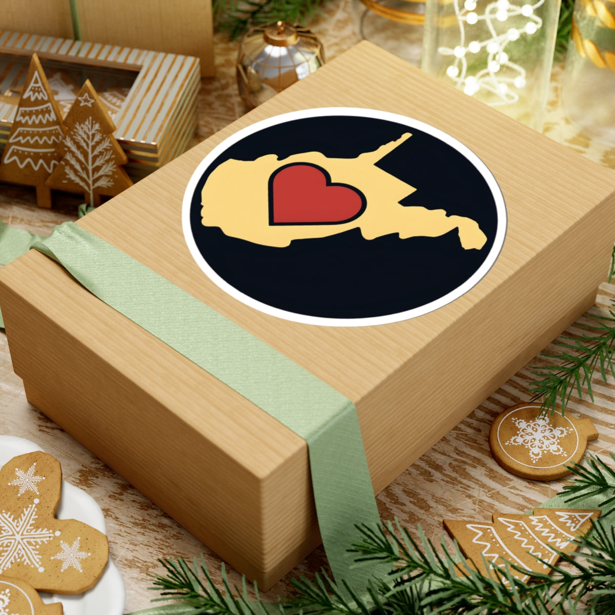Kiss-Cut Stickers | Heart WV Vintage Navy & yellow
