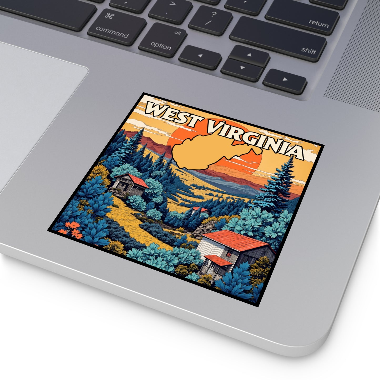 WV "Golden Summer" Square Indoor/Outdoor sticker-Square-4" × 4"-White-Nicodemus Studios