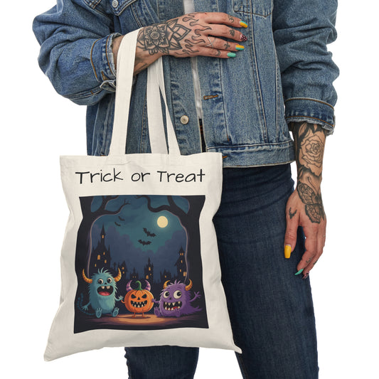 Eco-Friendly Trick or Treat Tote Bag 01-15" x 16"-Natural-Nicodemus Studios