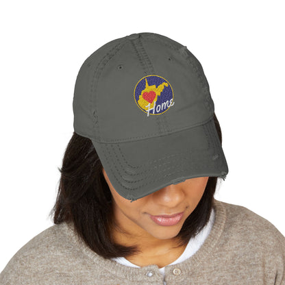 Embroidered Distressed Dad Hat | West Virginia Home-Nicodemus Studios