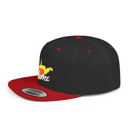 Flat Bill Snapback Hat | West Virginia Home Love-Dark Colors