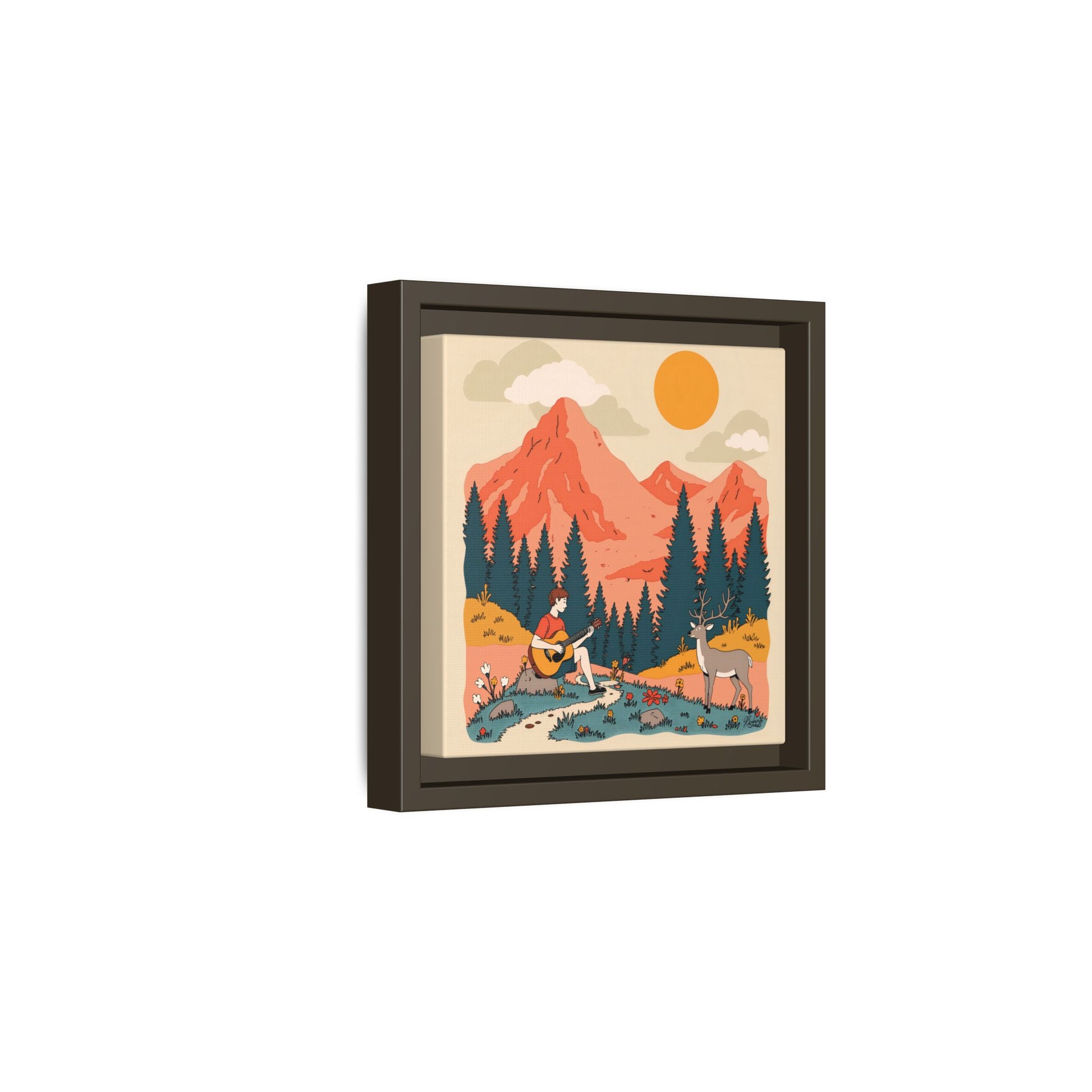 "Fawn Melody 03" Framed Canvas Art Print Canvas