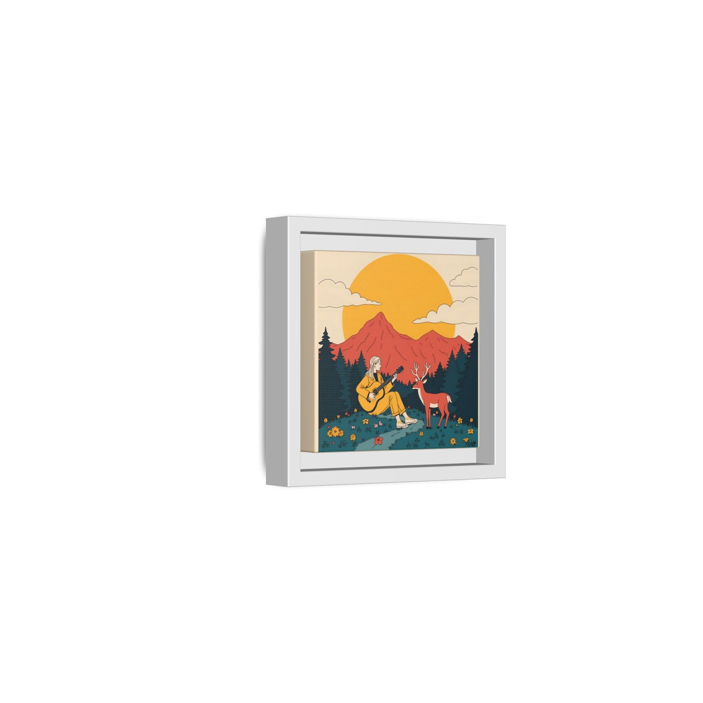 "Fawn Melody 02" Framed Canvas Art Print Canvas