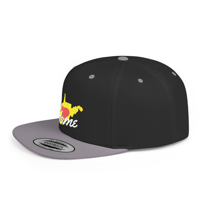 Flat Bill Snapback Hat | West Virginia Home Love-Dark Colors