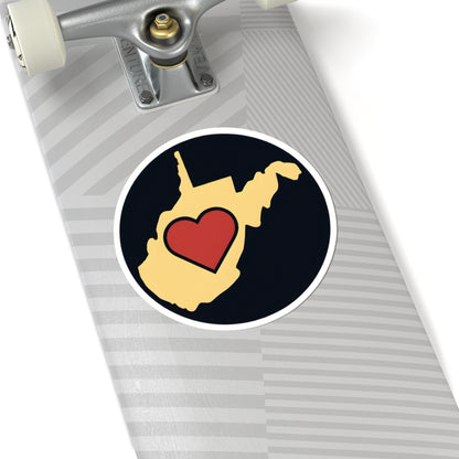 Kiss-Cut Stickers | Heart WV Vintage Navy & yellow