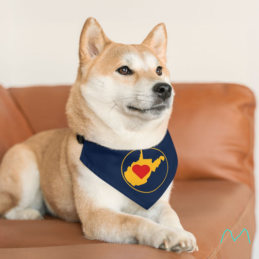 Pet Bandana Collar, Adjustable | Heart WV