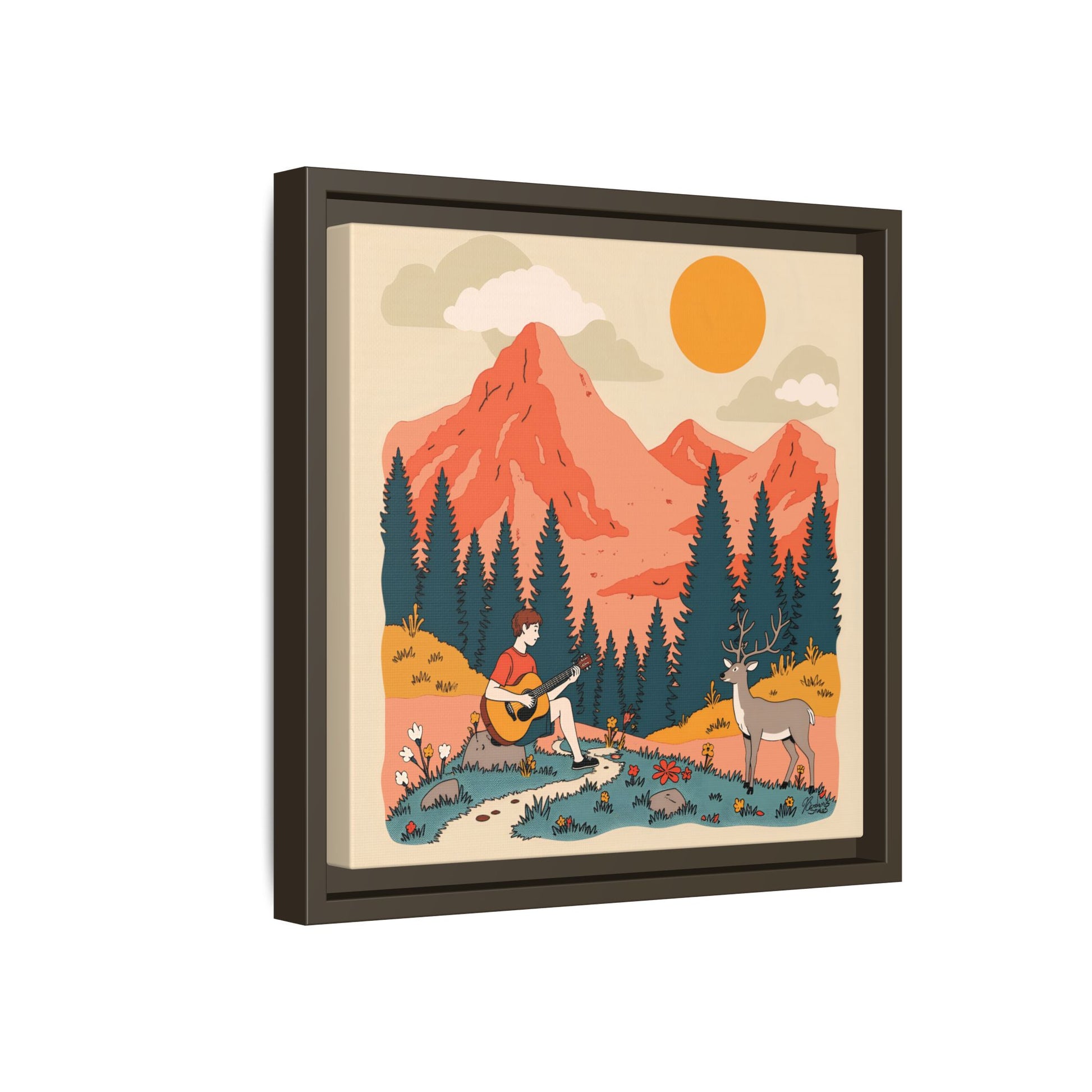 "Fawn Melody 03" Framed Canvas Art Print Canvas