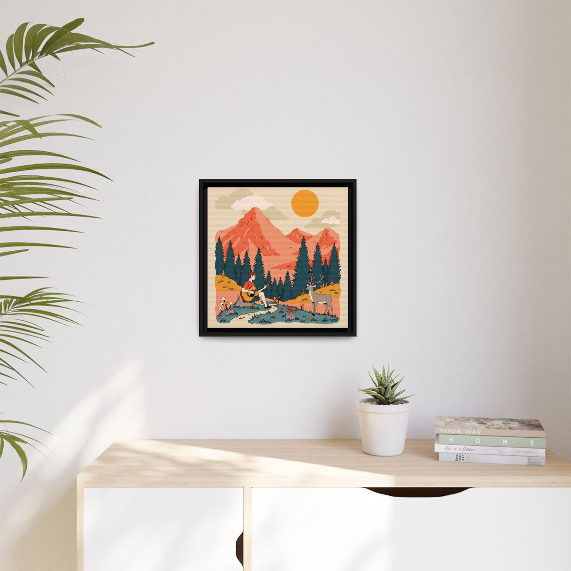 "Fawn Melody 03" Framed Canvas Art Print Canvas