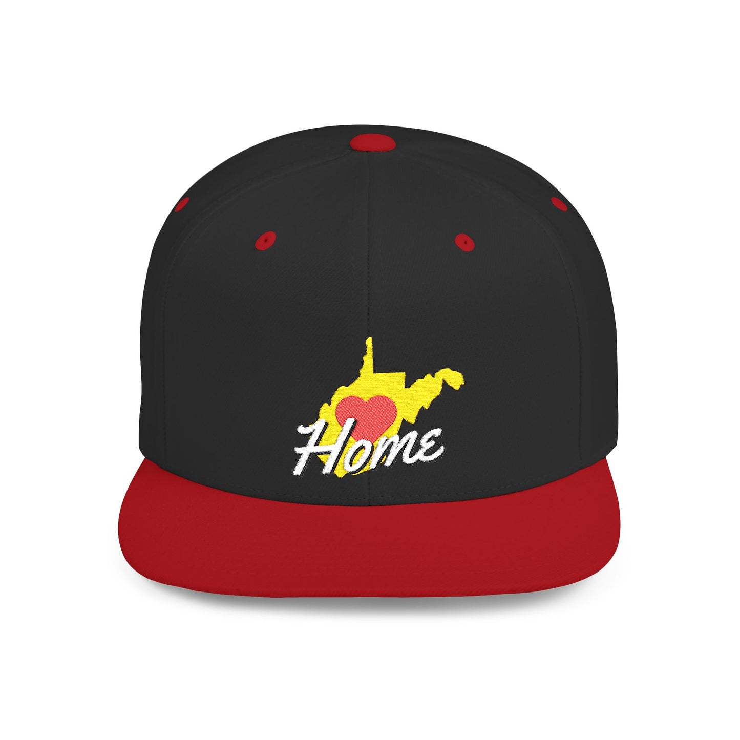 Flat Bill Snapback Hat | West Virginia Home Love-Dark Colors