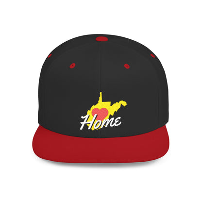 Flat Bill Snapback Hat | West Virginia Home Love-Dark Colors