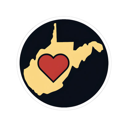 Kiss-Cut Stickers | Heart WV Vintage Navy & yellow