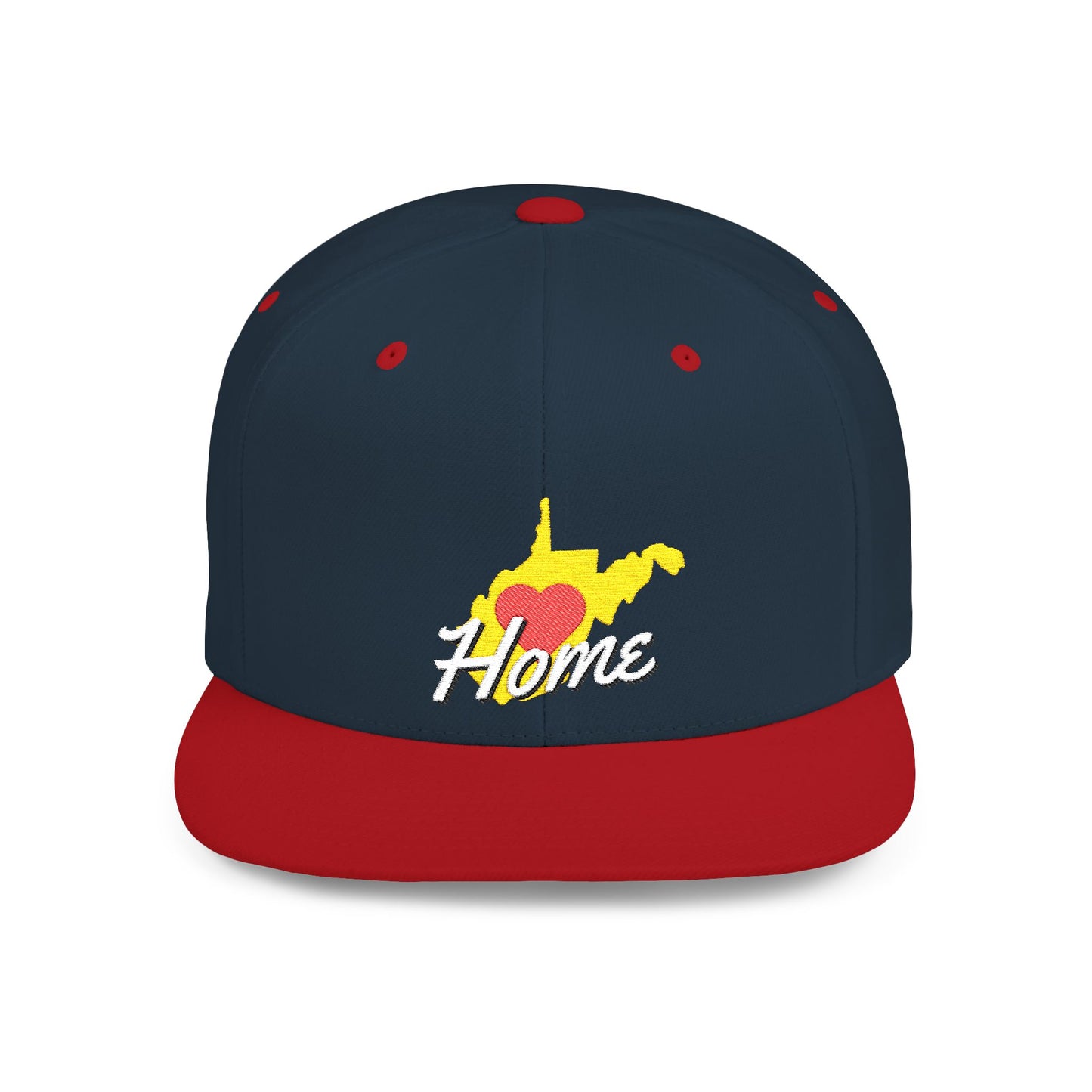 Flat Bill Snapback Hat | West Virginia Home Love-Dark Colors