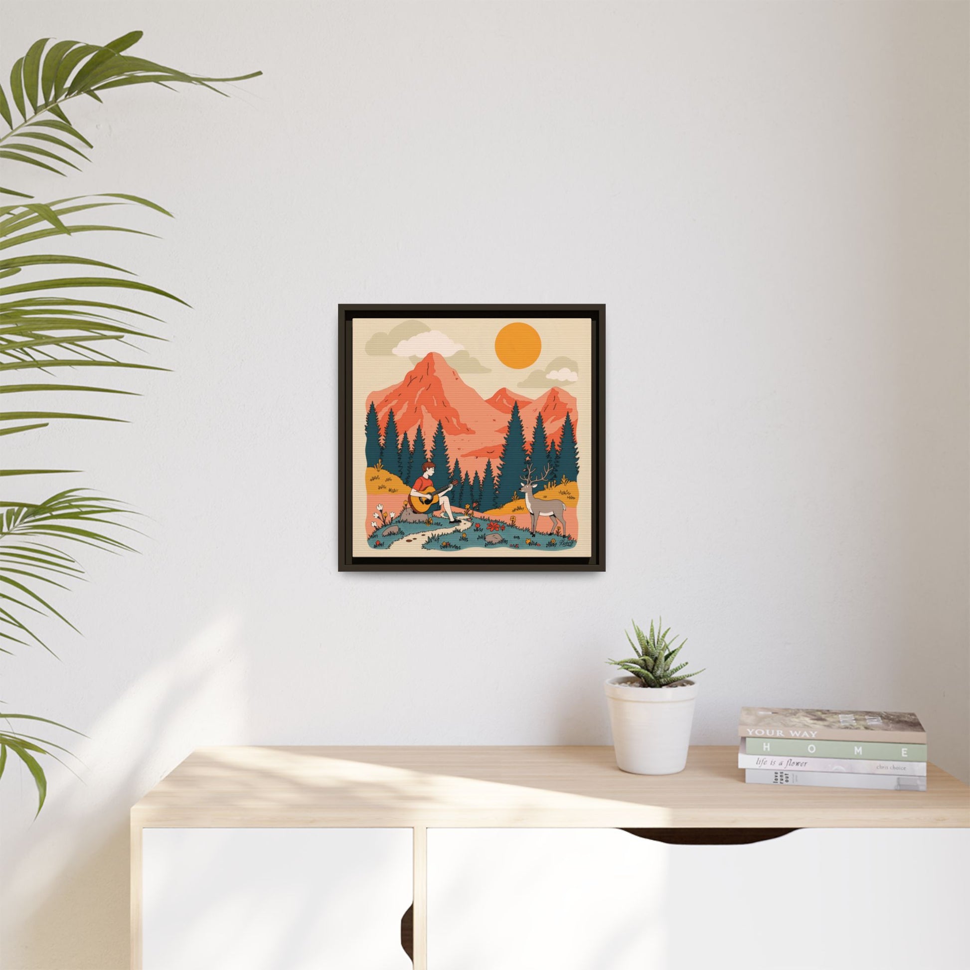 "Fawn Melody 03" Framed Canvas Art Print Canvas