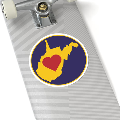 Kiss-Cut Stickers | Heart WV Classic Navy & Yellow