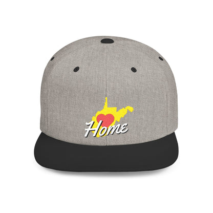 Flat Bill Snapback Hat | West Virginia Home Love-Dark Colors