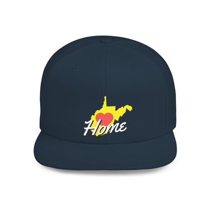 Flat Bill Snapback Hat | West Virginia Home Love-Dark Colors