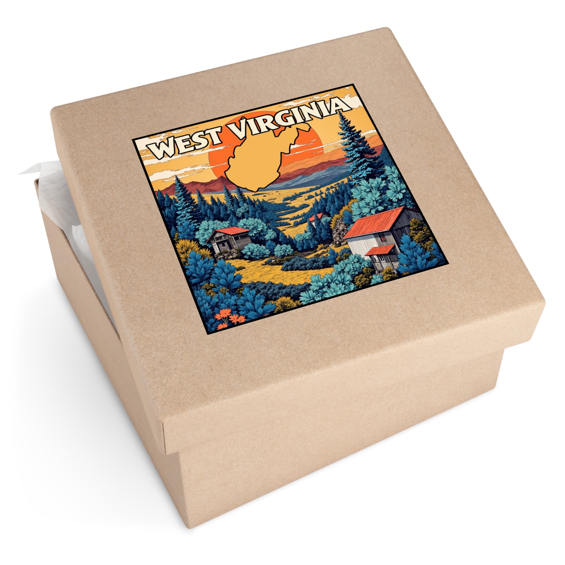 WV "Golden Summer" Square Indoor/Outdoor sticker-Nicodemus Studios