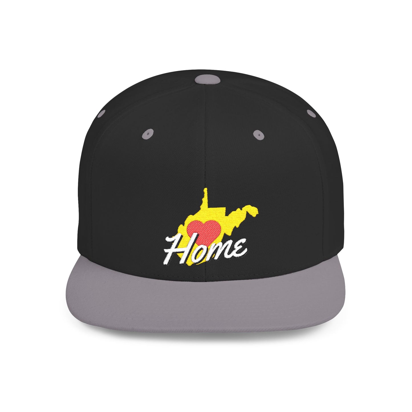 Flat Bill Snapback Hat | West Virginia Home Love-Dark Colors