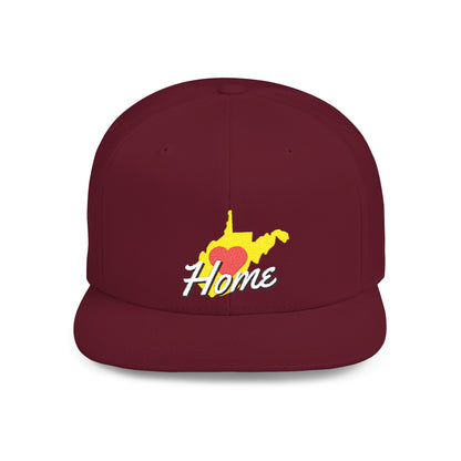 Flat Bill Snapback Hat | West Virginia Home Love-Dark Colors