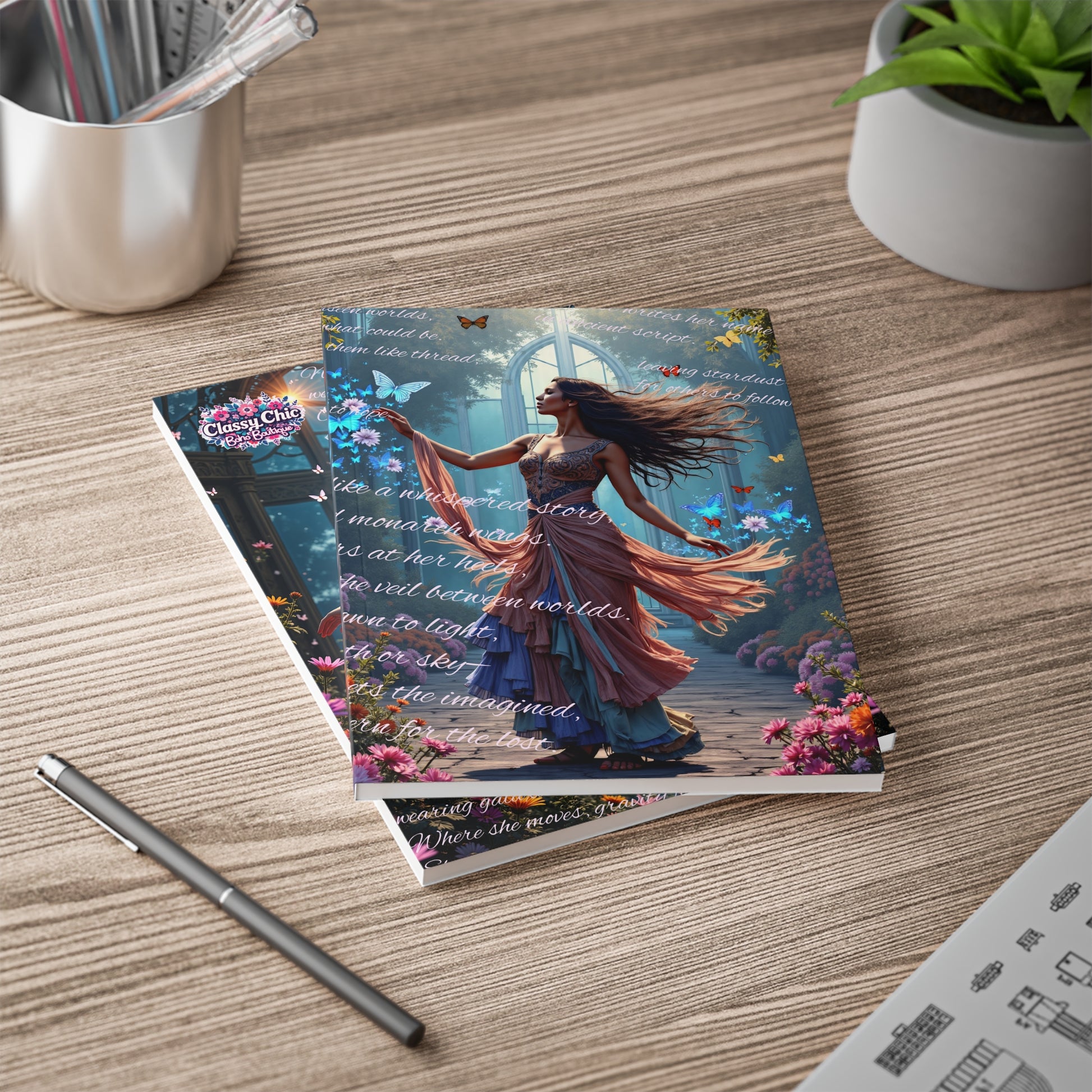 A5 Aesthetic Design Notebook | "Drawn to Light" by Nicodemus Studios-Nicodemus Studios