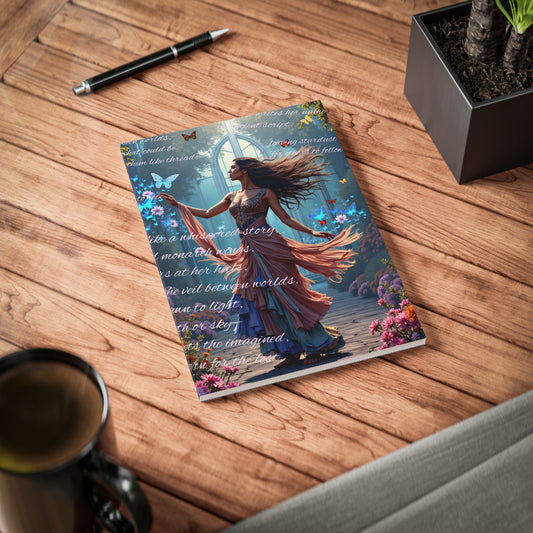 A5 Aesthetic Design Notebook | "Drawn to Light" by Nicodemus Studios-A5-Lined-Nicodemus Studios