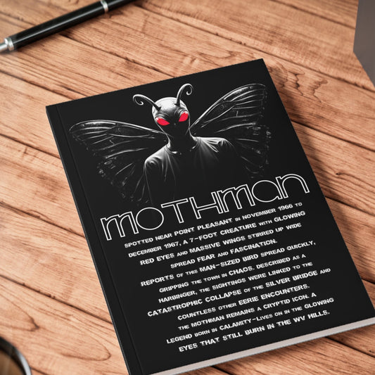 A5 Aesthetic Design Notebook | "Mothman" by Nicodemus Studios-A5-Lined-Nicodemus Studios